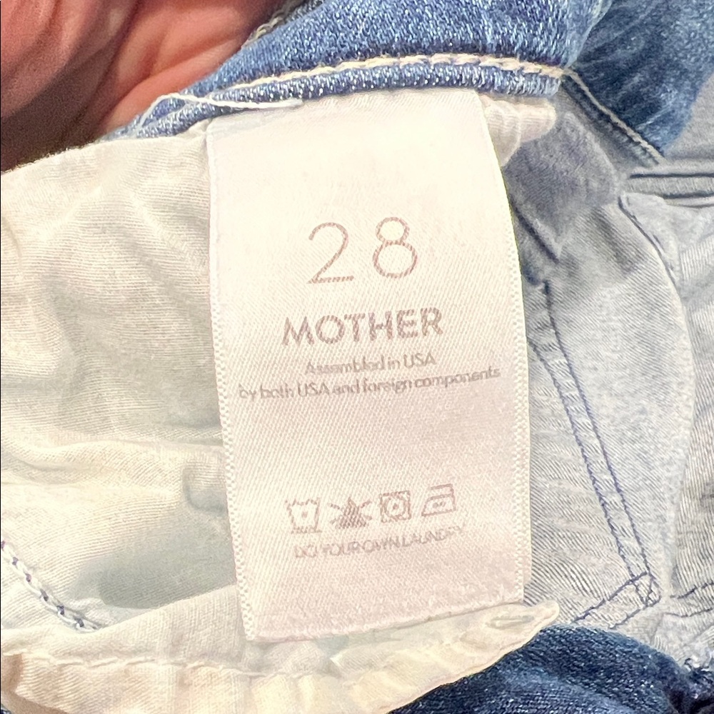 MOTHER Straight-Leg Jeans in Medium Blue Denim - Picture 3 of 3